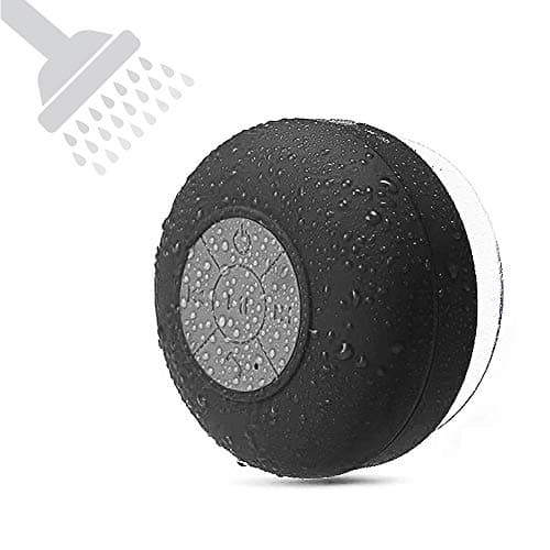 BONBON Shower Speakers Bluetooth Waterproof Wireless Speaker Water Resistant Handsfree Portable Build-in Microphone, Solid Suction Cup, 4 hrs Play Time,Black