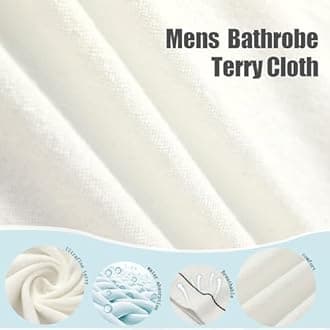 U2SKIIN Mens Terry Cloth Bathrobe, 100% Cotton Soft Robe for Men, Long Spa Skin-friendly Mens Robe