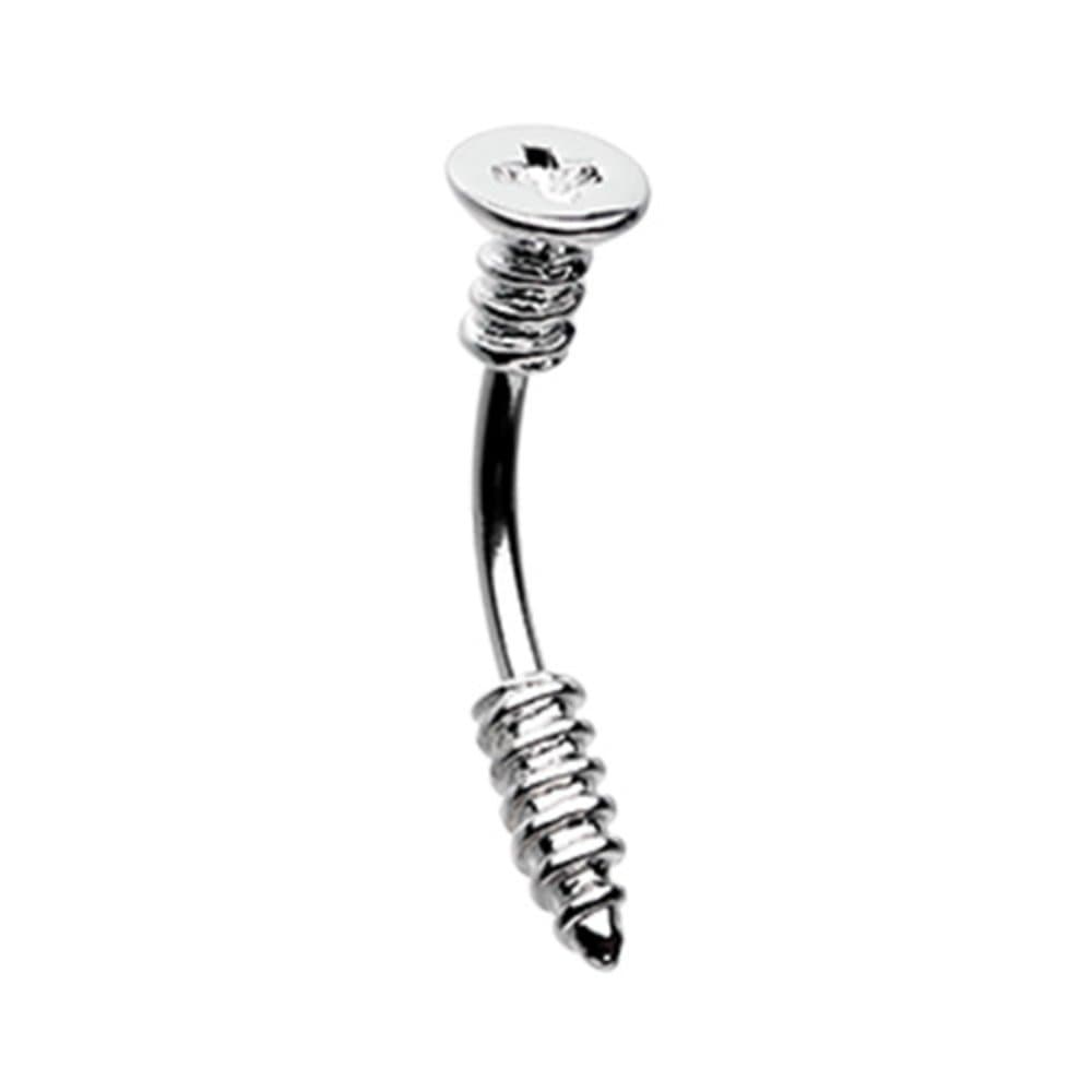 14G Inspiration Dezigns Flat Head Screw Bolt Belly Button Ring (Sold Individually)