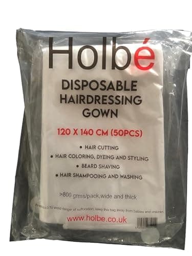 120x140cm 50 pcs Disposable Thick XL Gown/Apron/Large Cape for Hairdressers, Barbers & Salons for haircut, dyeing, coloring and shampooing