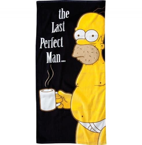 Simpsons Bath Towel/Hand Towel Homer Simpson 75 x 150 cm black