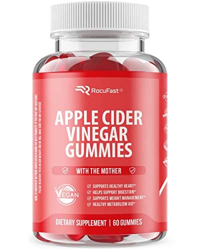 Rocufast Apple Cider Vinegar Gummies 1000mg of Pure Organic Apple Cider Vinegar with The Mother - Vegan Friendly Apple Flavor Alternative to Apple Cider Vinegar Capsules for Detox Cleanse & Immunity
