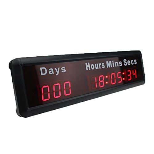 BTBSIGN 1'' Red 9Digits LED Countdown Timer Counts Down to a Specific Date