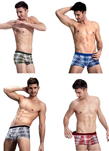 ADOLPH Men's Boxer Briefs 5 Pack No Ride-up Breathable Comfortable Cotton Sport Underwear-5 Pack Lattice-XXL