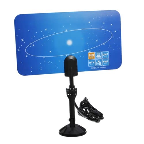 Digital Indoor HD TV HDTV DTV VHF UHF Flat High Gain Antenna EU Plug.