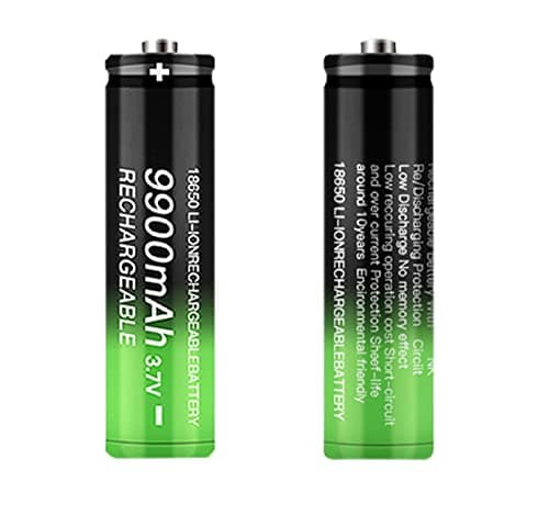 DQGG Genuine of Button top 3.7v Rechargeable Batteries 9900mah for Headlights, flashlights, doorbells, Solar Lights, Garden Lights, etc. NOT AA,AAA.Size:18mmX65mm (2pcs)