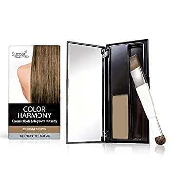Hair Color Root Touch Up Powder by Color Harmony: Conceals Grey and Dark Roots, Water Resistant Cover-Up; Non-Sticky, Simple To Apply and Mess-Free Root Concealer Mascara (Medium Brown)