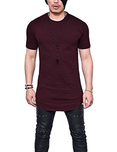 Mens Hipster Hip Hop Swag Curve Hem Short Sleeve T Shirt
