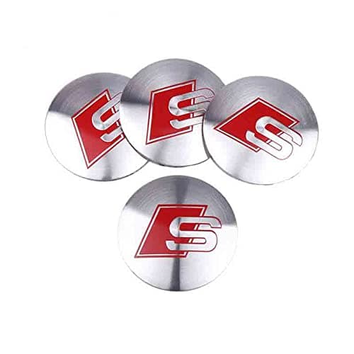 AutoTrends 4pcs S Line Logo Emblem Car Wheel Center Hub Cap Caps Badge Sticker Decal 60mm