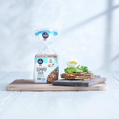 Sigdal Bakeri Simply Good Norwegian Crispbread | Good Source of Protein & Fiber | Non GMO | Contains 76% Seeds | 8.29 oz (235g) (Pack of 12)