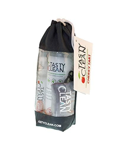 TASTY CLEAN Kit Cherry Flavored MULTI-USE Cleaner-Remove Stain, Plaque, Bad Odor from Dentures, Retainers, Mouth Guards, Teeth Straighteners, Teething Toys, Night Guards, Dental Appliances…