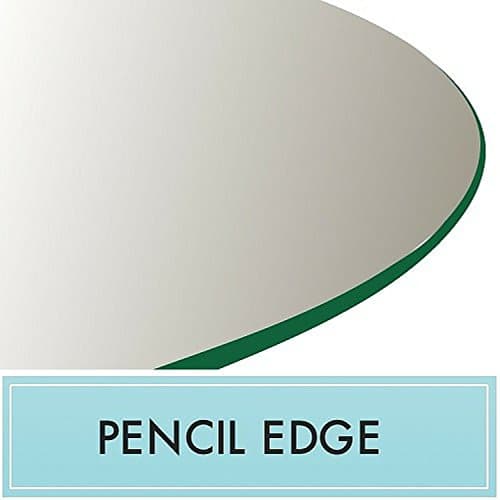 24" Round Tempered Glass Table Top 3/8" Thick with Pencil Edge