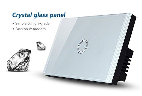 White Livolo Remote Lifestyles C8 Series Crystal Touch Light Switch with LED Back Light and Remote On/off Capabilities