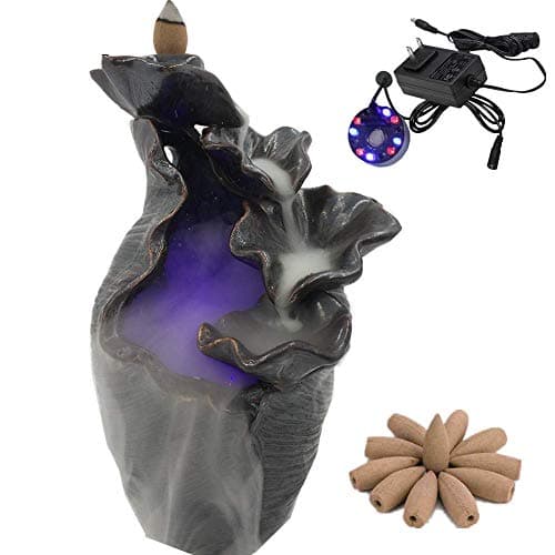 Spie Backflow Incense Burner Ceramic Lotus Pond Tower Incense Iron Glaze Censer