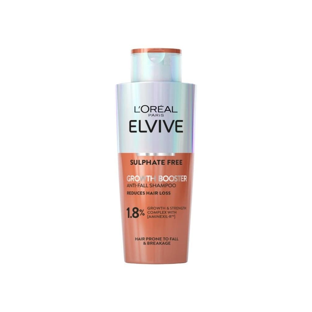 Elvive Growth Booster Shampoo, Anti Hair Loss Shampoo, with Aminexil, Nianimacide and Ginger Extract, Reduces Hair Loss, 200ml