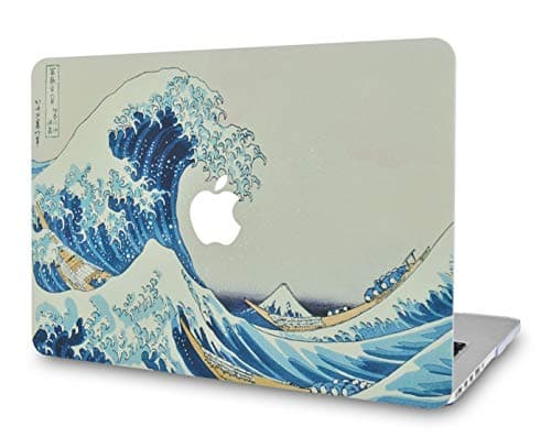 LuvCase Laptop Case Compatible with MacBook Air 13 Inch (2010-2017) A1466/A1369 (No Touch ID) Rubberized Plastic Hard Shell Cover (Japanese Wave)