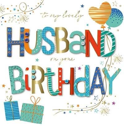 Large Luxury Handmade Husband Birthday Card