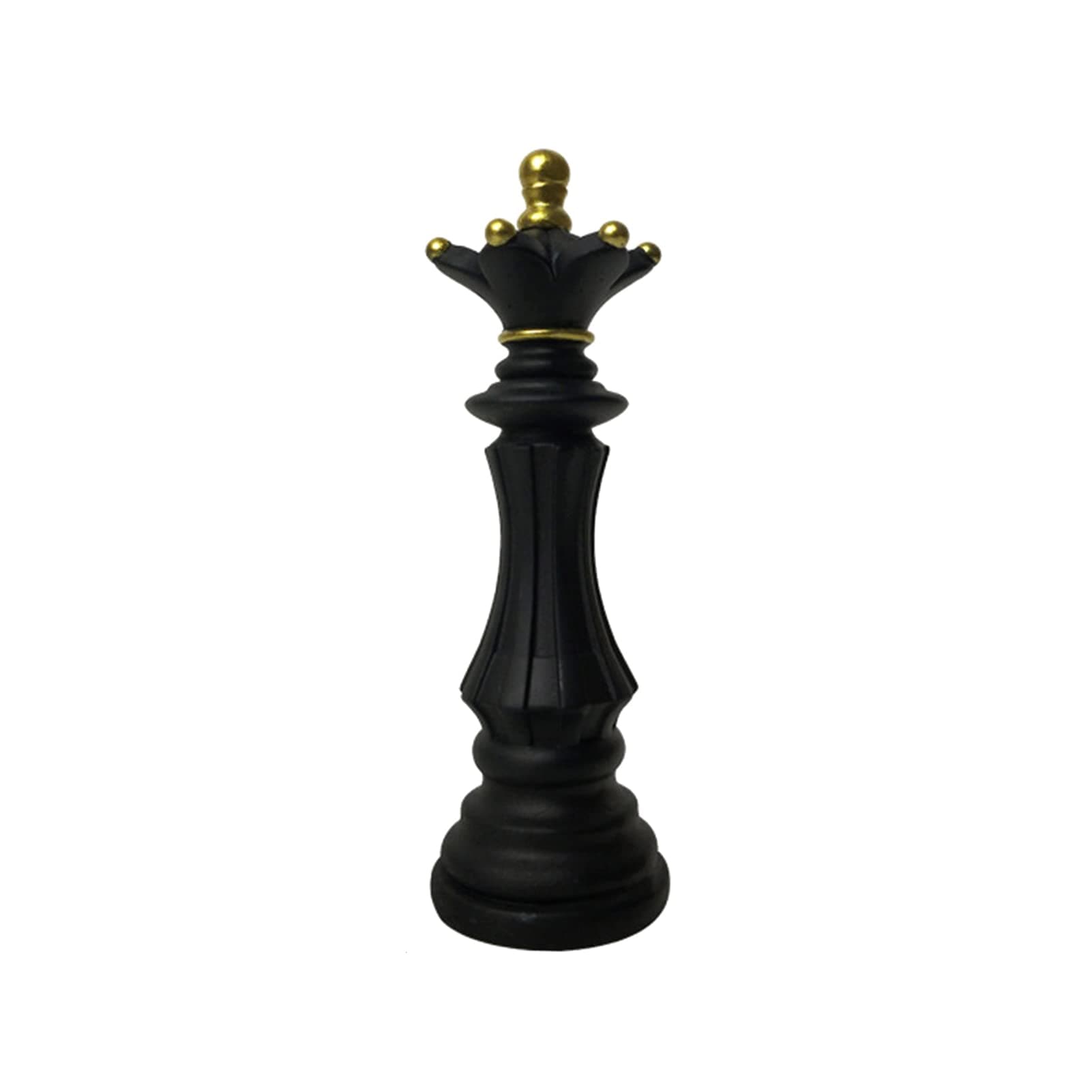 Chess Statue Decor Piece, Decorative Resin Sculpture Office King Resin Figurine Chess Piece Ornament for Home Desktop Decoration(Black,Size:Queen)