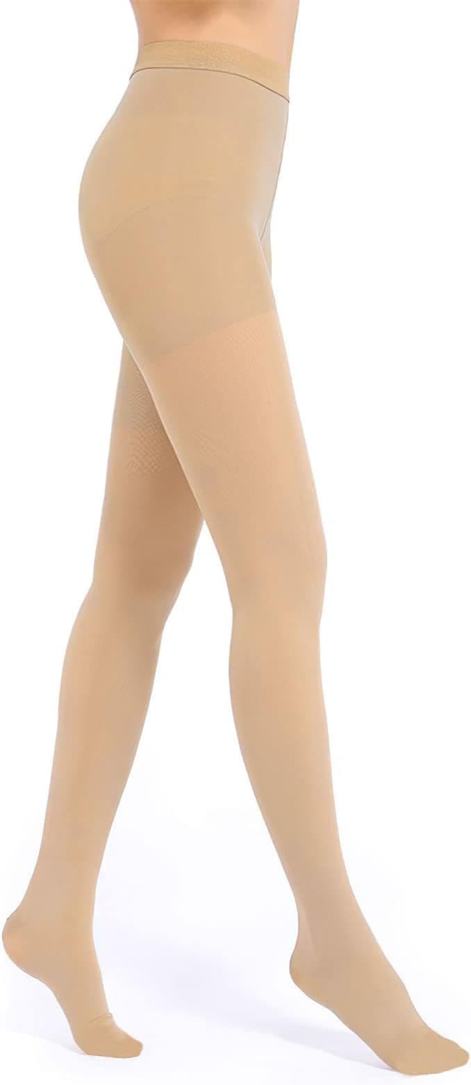 KTINNEAD 20-30 mmHg Compression Pantyhose for Women, Closed Toe Medical Compression Stockings, Waist High Opaque Compression Tights for Edema, Varicose Veins, Swelling, Pregnant, Teacher, Doctor