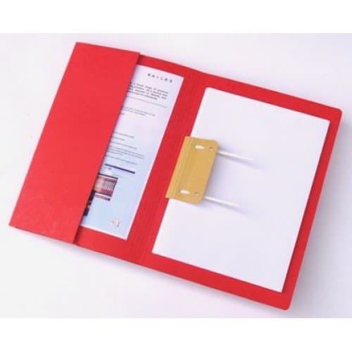 Railex Foolscap 330 GSM 25 mm Easi-File with Pocket - Ruby (Pack of 25)