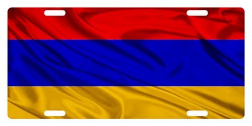 Fast Service Designs Armenia Flag Custom License Plate Armenian Tricolour Emblem Wave Version #4