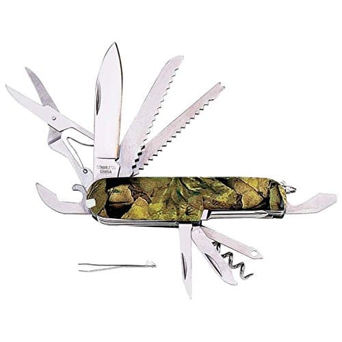 New Camo Camouflage Camper Pocket Knife 16 Function Multi Tool Survival Hunting