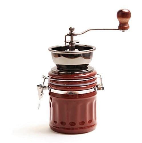 DaHanBL Ceramic Mini Manual Coffee Mill with Wood Stand Coffee Bean Grinder