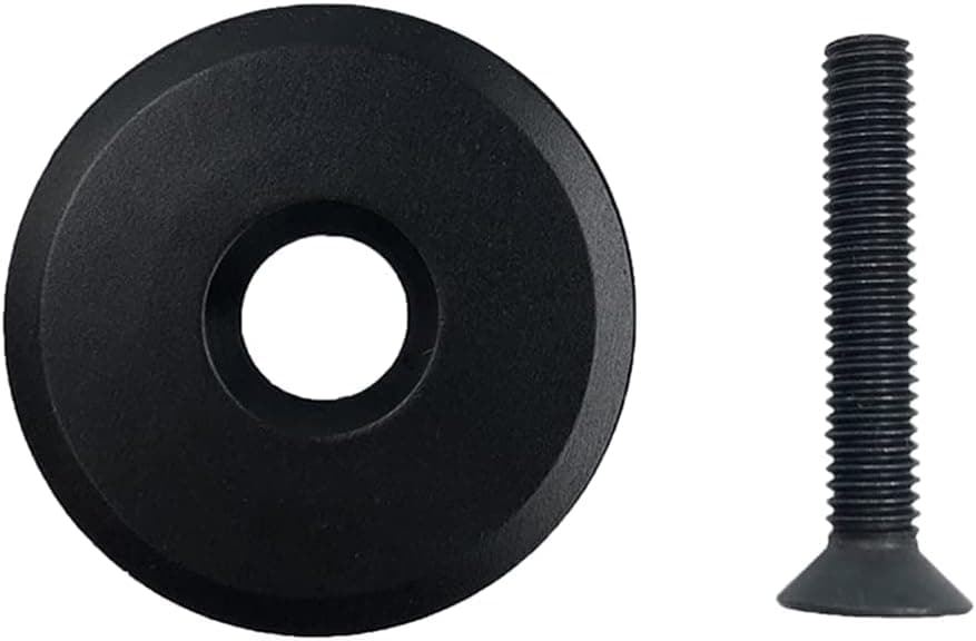 Black Bike Front Fork Stem Top Cap Bike Headset Cap and Screw Bike Top Tube Cap Riding Decoration for Road Bike Stems 28.6mm 1-1/8inch Handlebars, Headsets and Stems