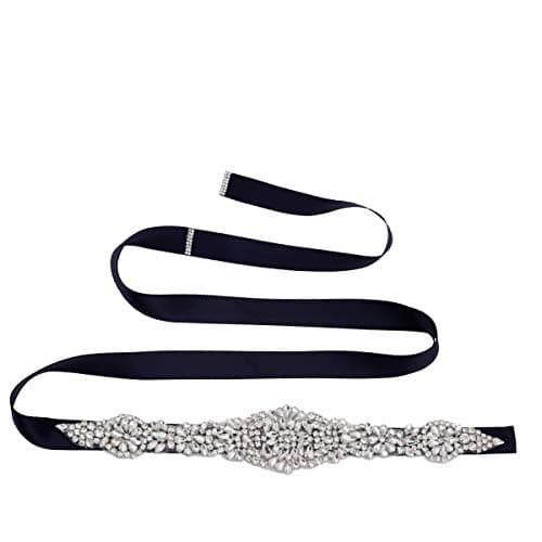 Yanstar Wedding Bridal Belt with Rhinestone Crystal Wedding Dress Belt Handmade Wedding Belts and Sashes