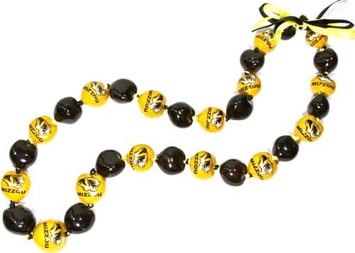Style Pasifika NCAA Missouri Tigers Go Nuts Kukui Nut Lei Necklace