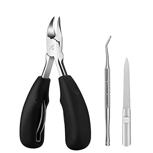 Zonku Podiatrist Toenail Clippers,Professional Ingrown or Thick Toe Nail Clippers for Men Women Seniors, Large Nail Cutters Nippers Tool Set with Surgical Stainless Steel Super Sharp Blade Soft Handle