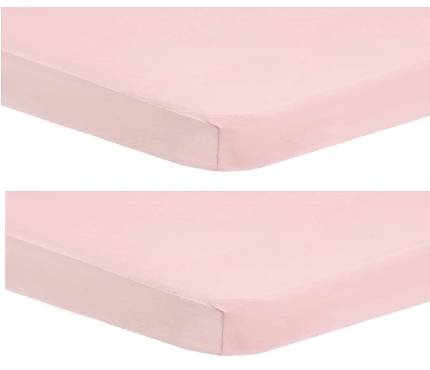 Dudu N Girlie Crib Fitted Sheets 40x90cm - Crib Sheets 100% Cotton Jersey -Hypoallergenic Pram Sheets Breathable Easy Care - Cradle Fitted Sheets (Pack of 2, Pink)