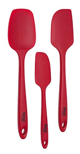 Silicone Spatula Set of 3 - 450F Heat Resistant - Silicone Cooking Spoon & Silicone Spatula turner - One Piece Design - Non Stick Silicone - Stainless Steel Core - Premium Silicone Spatula Set
