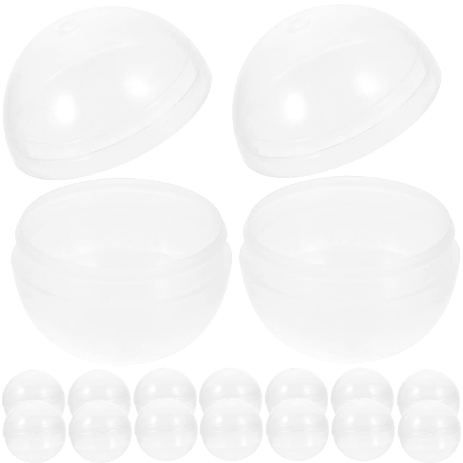 Uonlytech 1.7" 45mm Translucent Round Plastic Refillable Vending Machine Capsules for Bubblegum Machines - Pack of 100