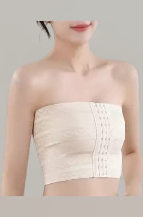 Fashion Elastic Breast-Chest Compression Wrap Belt for Women with Front Hook Breast Band to Provide Stability, A Perfect Vest Breast Binder Corsets for Total Comfort & Support Shapewear(Cream)