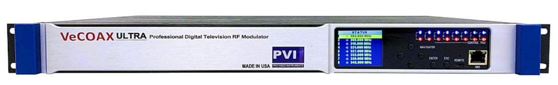 VECOAX Ultra-8 is a Eight Channels HDMI Modulator to Channels to distribute HD Video Over Coax with Real time Perfect Quality by PVI ProVideoInstruments