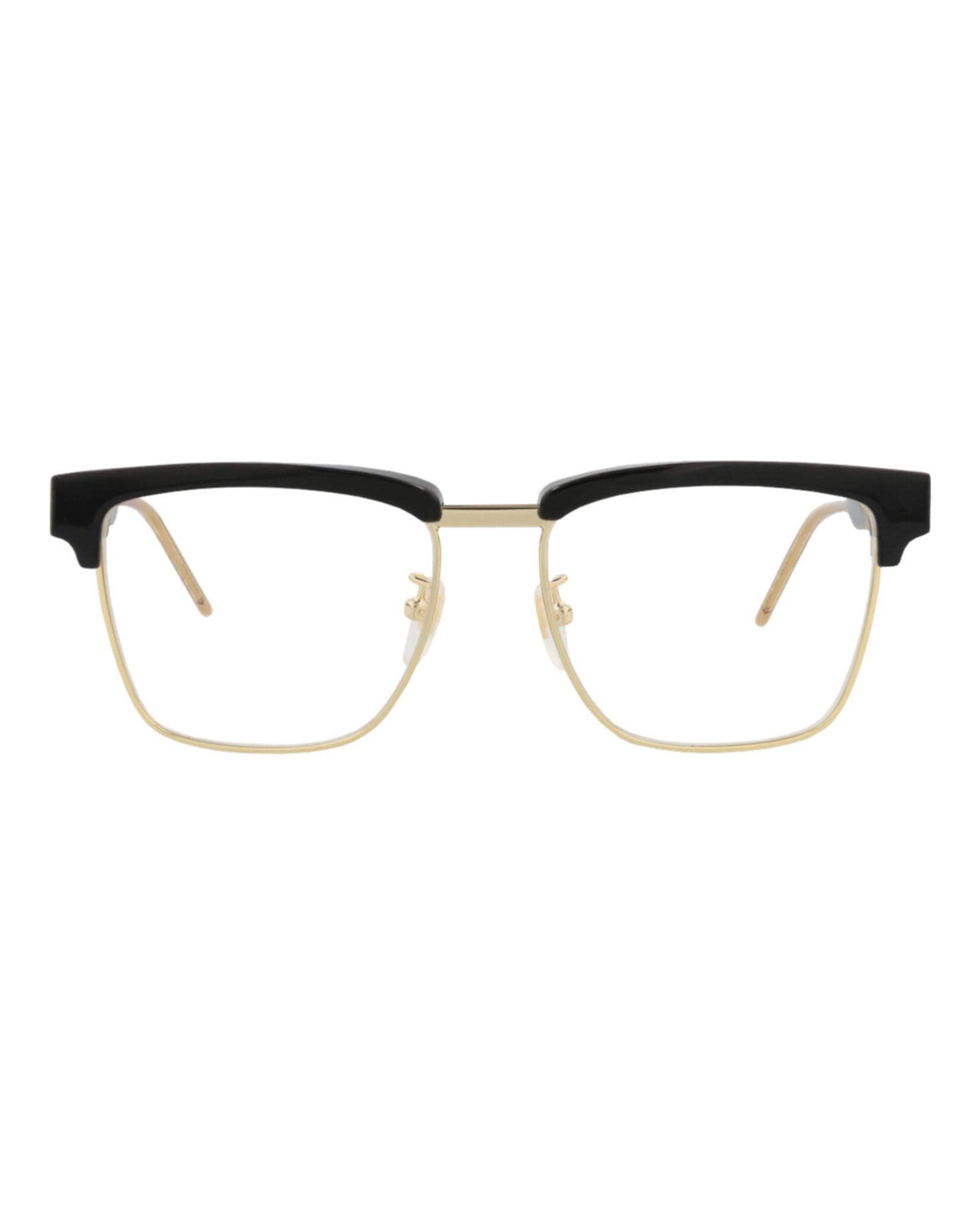 Gucci Rectangular Eyeglasses GG0605O 001 Gold/Black 52mm