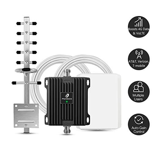 Cell Phone Signal Booster for Home and Office - Band 4 Mobile Cellular Repeater Boosts 4G Data and Volte for Multiple Users Up to 4,500Sq Ft.(1700/2100 Mhz)