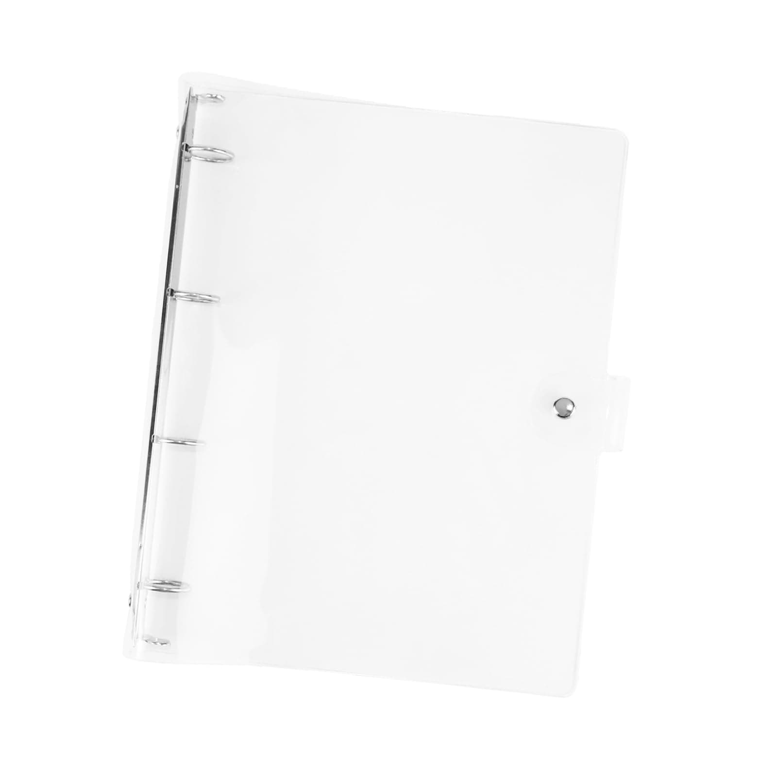 Clear A4 Binder Silver 4 Rings Budget Binders Loose Leaf Folders Refillable Soft PVC Notebook Shell Protector Organizer Accessories Supplies(A4 Binder)