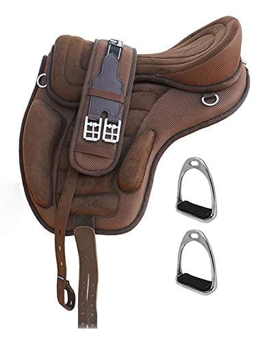 English Horse Synthetic Treeless Saddle Stirrups 80201BR