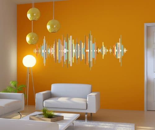 Printed Color Wall Decal Sticker Sound Wave 1 GWray107A-38x100