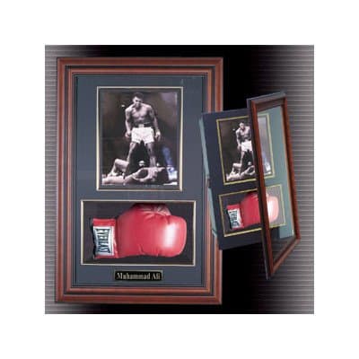 Boxing Glove and 8" x 10" Photograph Display Case with Wood Frame