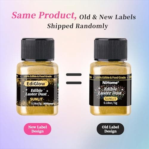 NiHome Edible Food-Grade Glimmer Powder Glitter Luster Dust Metallic Food Decorating Sprinkle Glimmery Dust for Drink Wine Beverage Cake Candy Dessert Bakery Restaurant Vegan (0.18oz/5g, Purple)