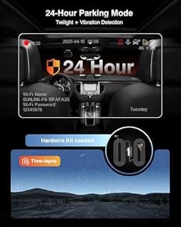 4K Dash Cam Front and Rear with GPS, Upgraded 5.8G WiFi, Dual Dash Camera for Cars, Night Vision, WDR, 160°Wide Angle, 24H Parking Monitor, Emergency Lock, 3" IPS Screen