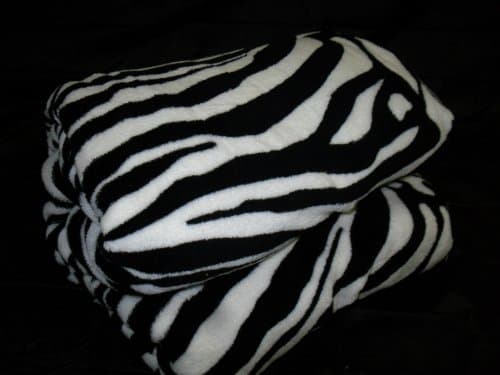 King Zebra Fleece Blanket Black and White Super Soft New