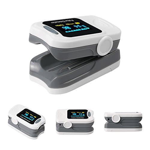 Fingertip Oxygen Monitor FS20A Blood Saturation Monitor FDA Approved With Lanyard Carrying Case Batteries White