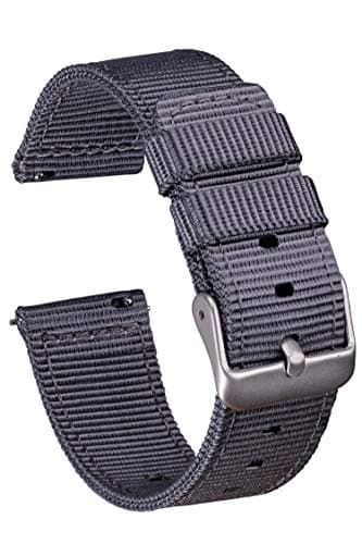 GadgetWraps 20mm Gizmo Watch Nylon Watch Band Strap with Quick Release Pins – Compatible with Gizmo Watch, Samsung, Pebble – 20mm Nylon Watch Band (Grey, 20mm)