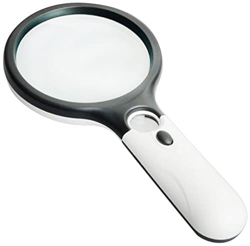 Magnifier 3 LED Light, Handheld Magnifier Reading Magnifying Glass Lens Jewelry Loupe Ideal for Reading