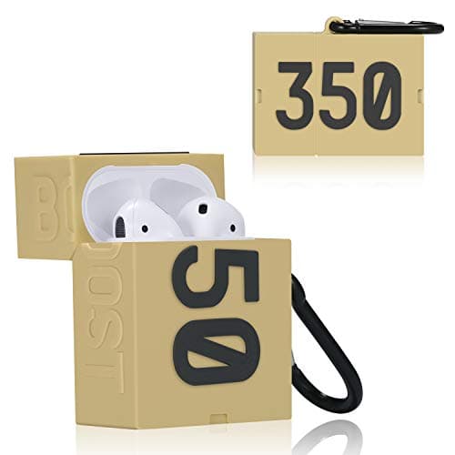 Joyleop(Yellow Shoebox) Compatible with Airpods 1/ 2 Case Cover,3D Cute Luxury Funny Fun, Silicone Airpod Stylish Chic Character Keychain Skin,Girls Boys Teens Men,Cases for Air pods 1& 2