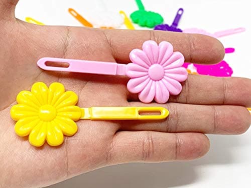 Tara Girls Self Hinge Multi Design Plastic Bow Hair Barrettes Selection Pack Of 3 (BR-112)